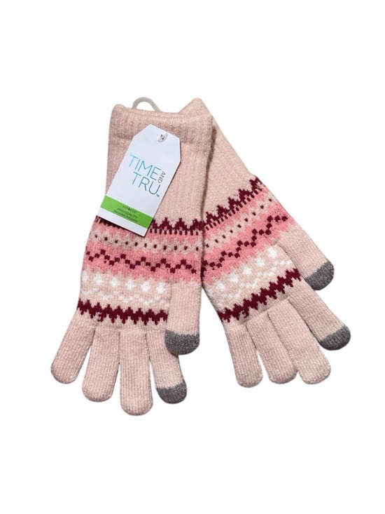 Time and Tru Accessories - Time And Tru Fair Isle Cherry Blossom Knit Gloves